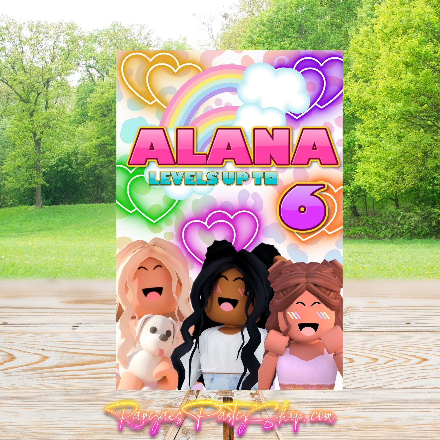 Roblox Girls Party Sign | Digital Party Sign | Editable with Canva Pro | Welcome Party Sign | 20x30 | Digital File Only