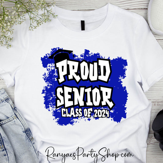 Proud Senior T-shirt PNG Digital File | Class of 2024 Graduation T-shirt PNG | Digital File | Instant Download