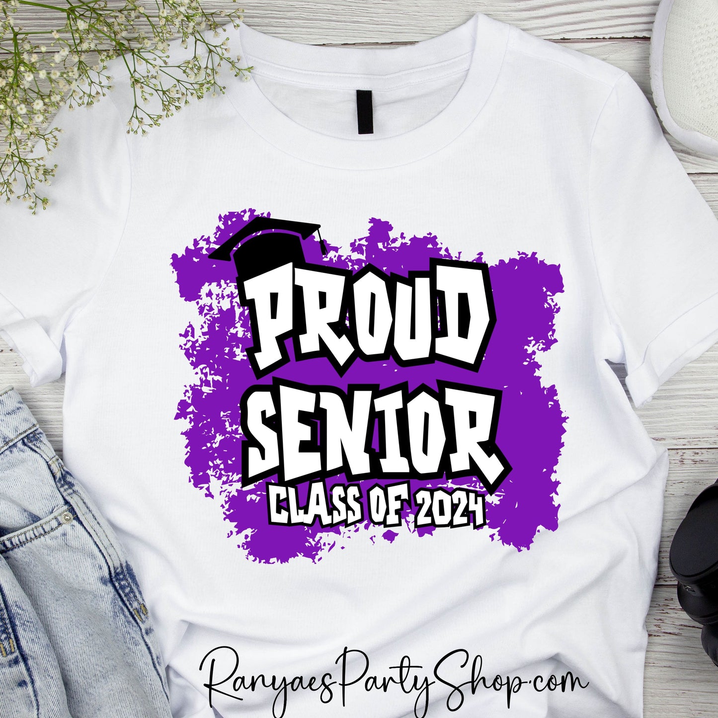 Proud Senior T-shirt PNG Digital File | Class of 2024 Graduation T-shirt PNG | Digital File | Instant Download
