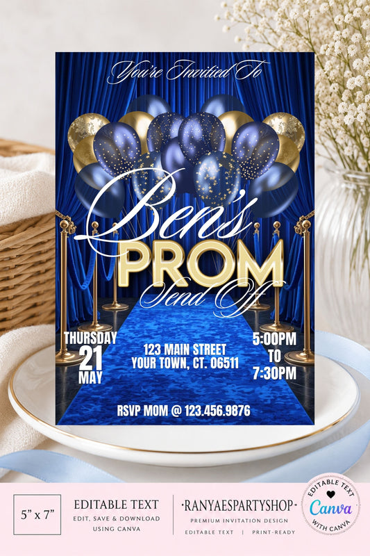 Prom Send Off 5x7 Digital Invitation | Prom Send Off Party Invitation | Edit Text with CANVA | Digital File Only