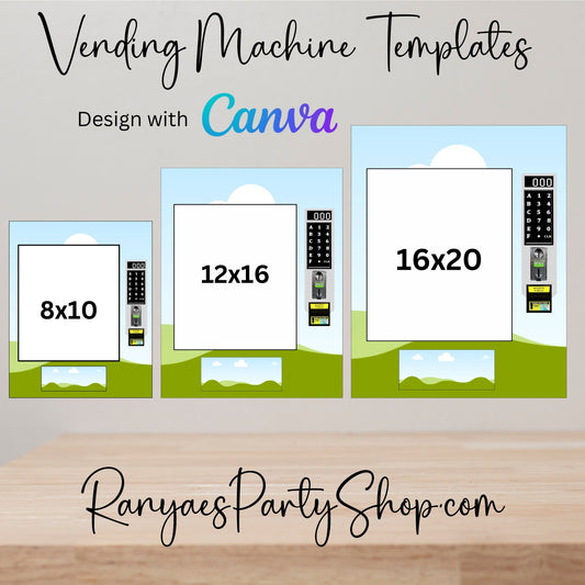 Vending Machine Templates | 8x10 12x16 16x20 | Blank Templates | You Design | Design with Canva | Canva Template
