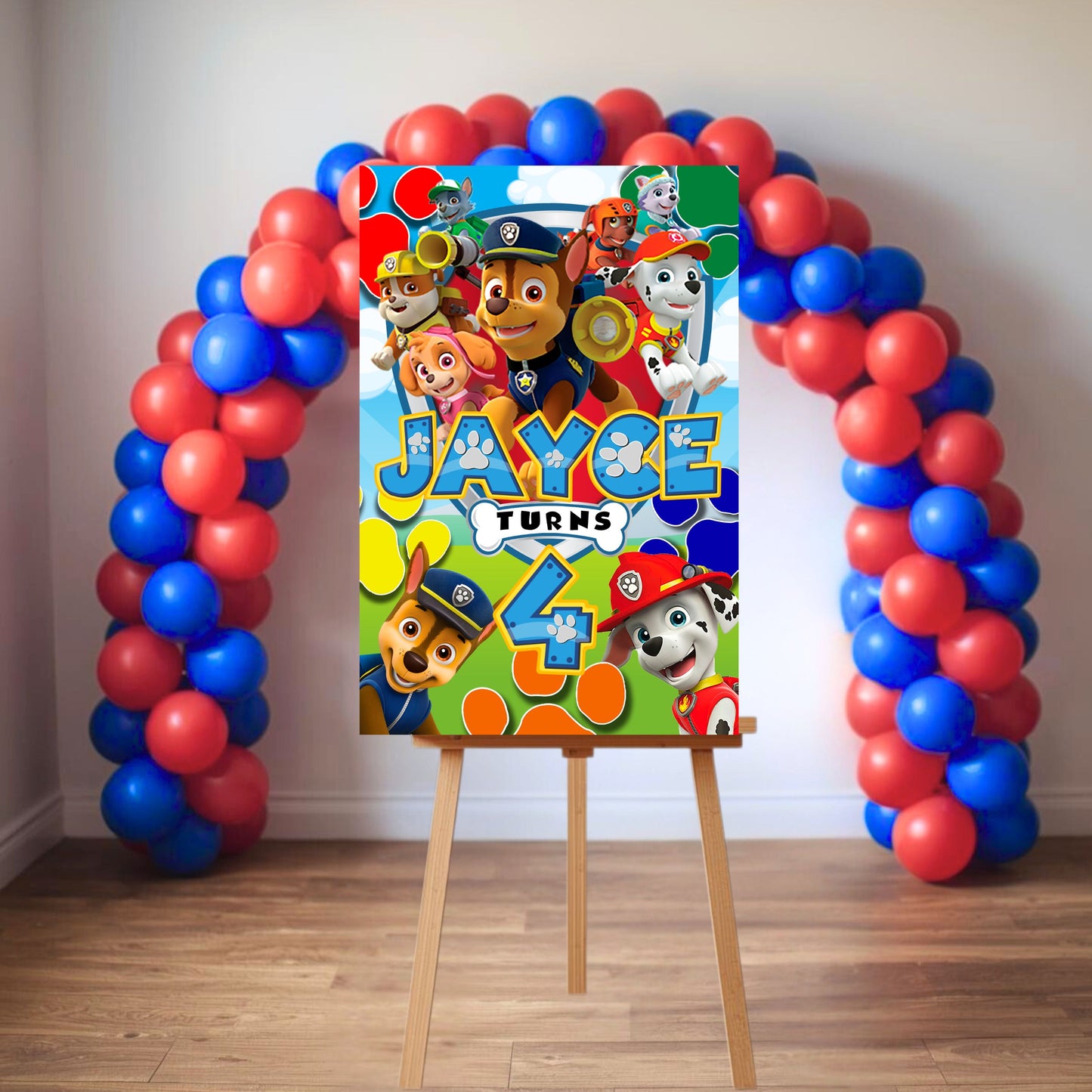 Paw Patrol Party Sign | Digital Party Sign | Editable Text with CANVA PRO | Welcome Party Sign | 20x30 | Digital File Only