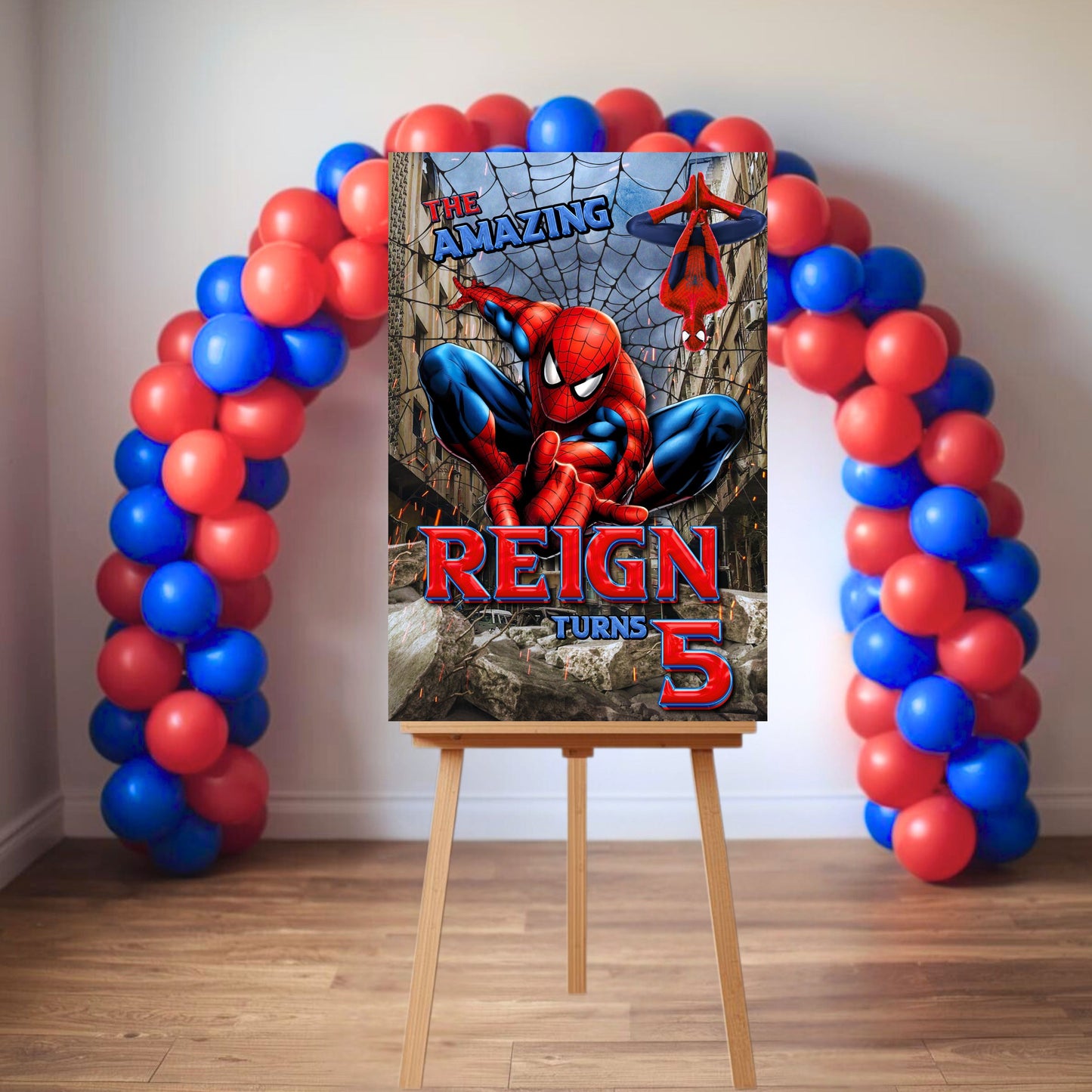 Spiderman Party Sign | Spiderman Digital Party Sign | Welcome Party Sign | 20x30 | Digital File Only