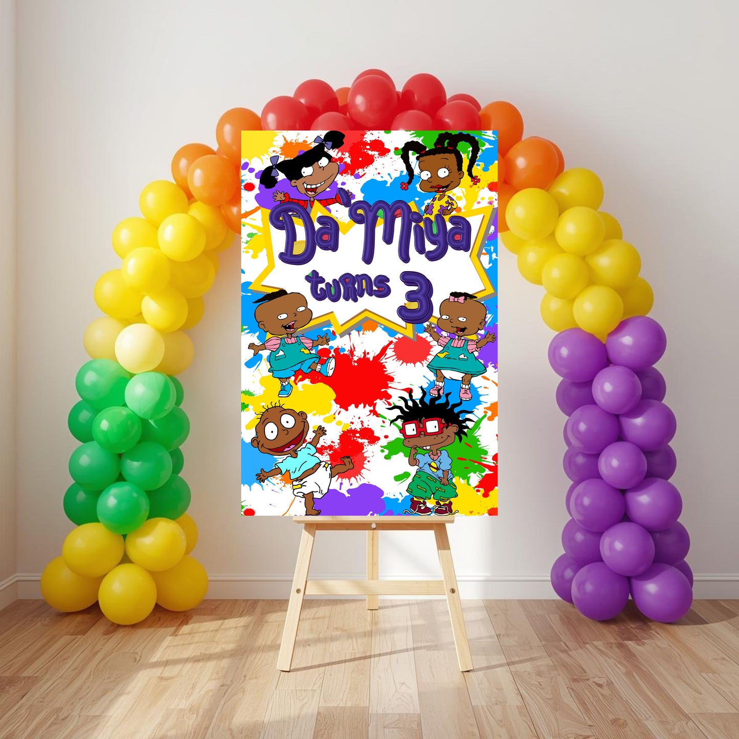 African American Rugrats Party Sign | Digital Party Sign | Editable Text with Canva | Welcome Party Sign | 20x30 | Digital File Only