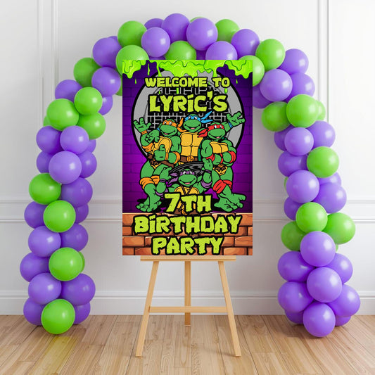 TMNT Party Sign | Digital Party Sign | Editable with Canva Pro | Welcome Party Sign | 20x30 | Digital File Only