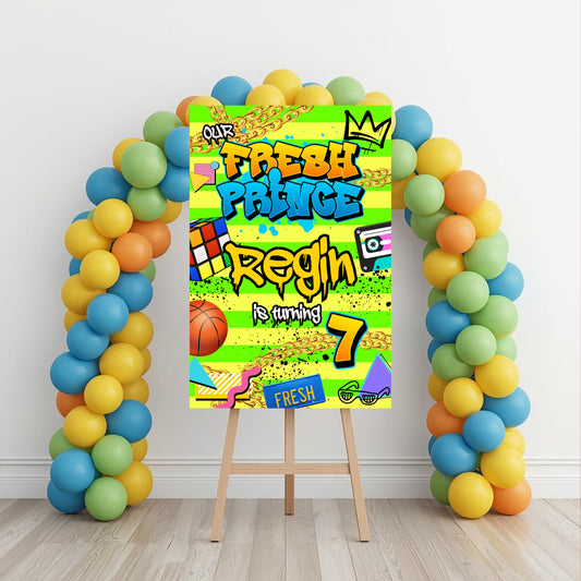 Fresh Prince Party Sign | Digital Party Sign | Editable Text with CANVA PRO| Welcome Party Sign | 20x30 | Digital File Only