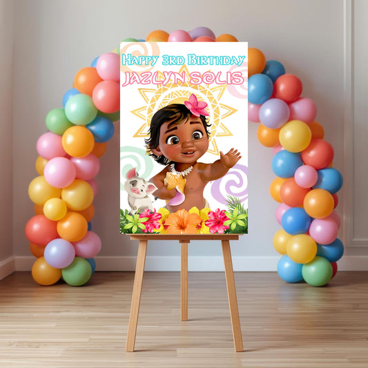 Moana Party Sign | Digital Party Sign | Editable Text with Canva Pro | Welcome Party Sign | 20x30 | Digital File Only