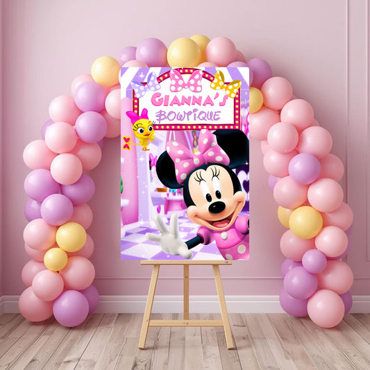 Minnie's Bowtique Party Sign | Digital Party Sign | Editable Text with Canva | Welcome Party Sign | 20x30 | Digital File Only