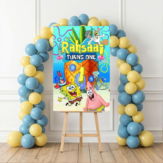 SpongeBob Party Sign | Digital Party Sign | Editable Text with CANVA PRO | Welcome Party Sign | 20x30 | Digital File Only