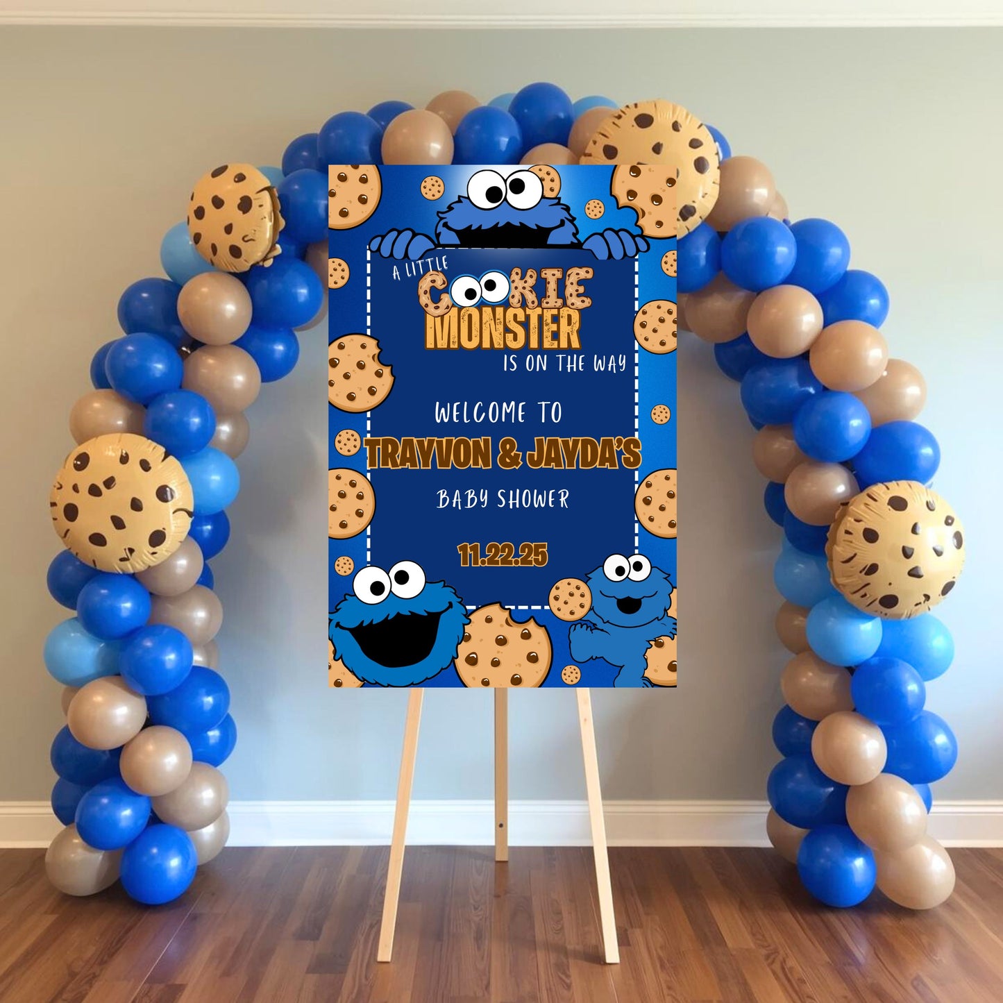 Cookie Monster Baby Shower Welcome Sign | Edit with Canva Pro | You Save | You Download | You Print | Digital File Only