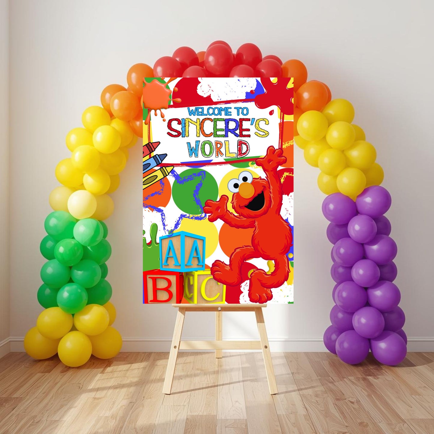 Elmo's World Party Sign | Digital Party Sign | Edit with Canva Pro | Welcome Party Sign | 20x30 | Digital File Only