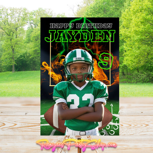 Football Party Sign | Digital Party Sign | Editable Text with CANVA PRO | Welcome Party Sign | 20x30 | Digital File Only