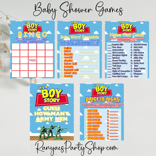 Boy Story Baby Shower Games | Boy Story Baby Shower | Baby Shower Games | Boy Story | Instant Download