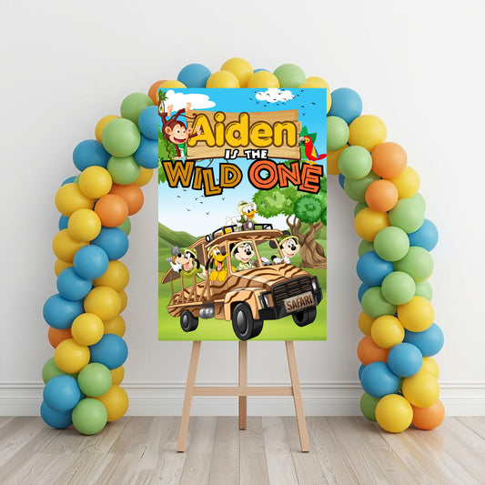 Mickey Safari Party Sign | Digital Party Sign | Editable Text with Canva | Welcome Party Sign | 20x30 | Digital File Only