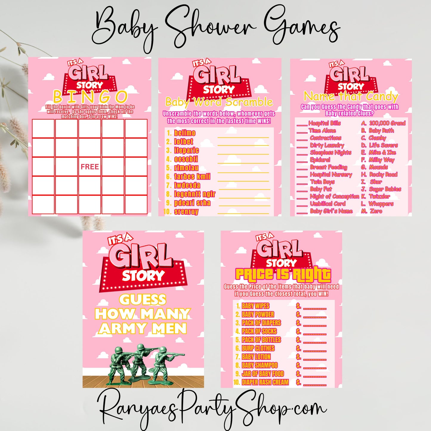 Girl Story Baby Shower Games | Girl Story Baby Shower | Baby Shower Games | Girl Story | Instant Download