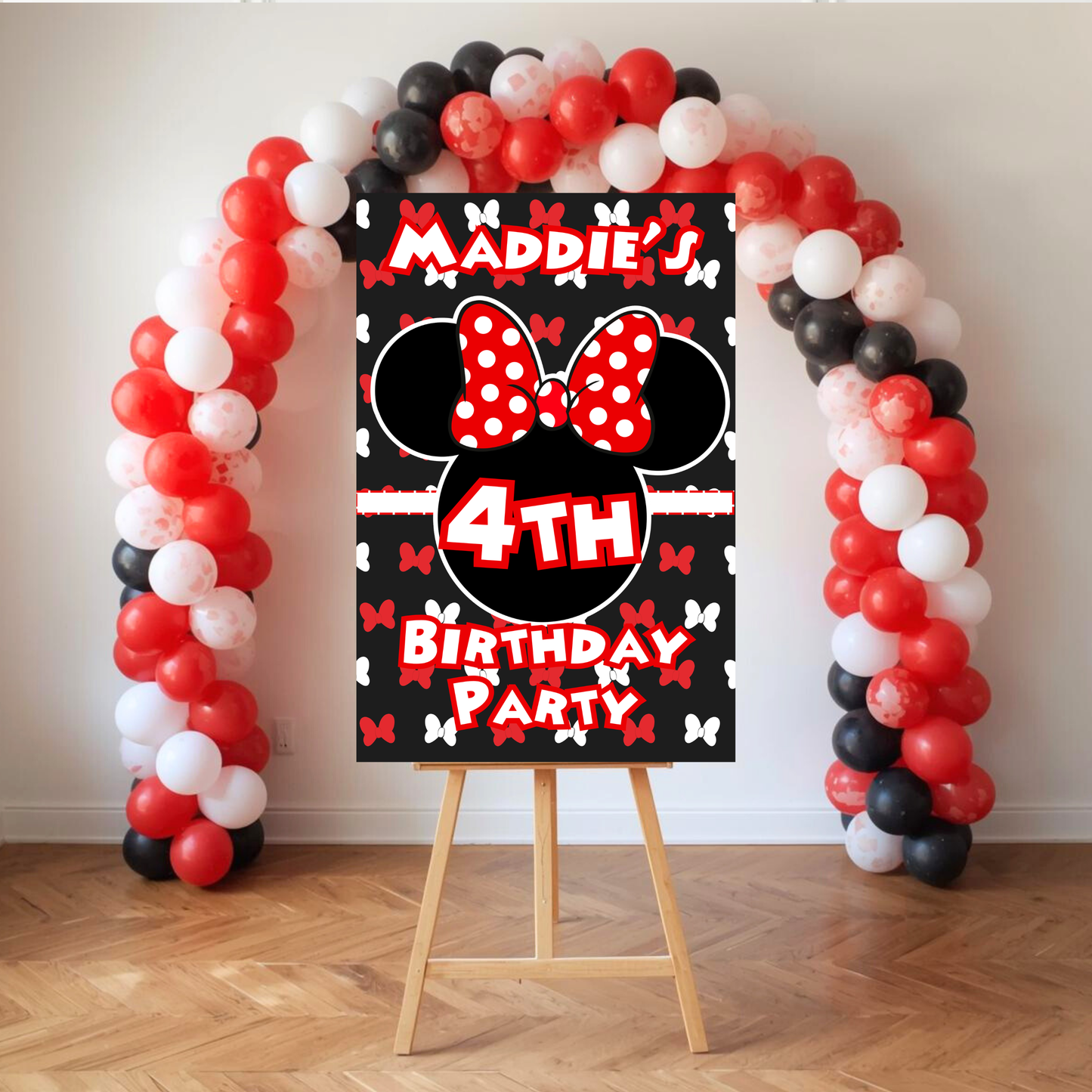Minnie Mouse Party Sign | Digital Party Sign | Editable Text with Canva | Welcome Party Sign | 20x30 | Digital File Only
