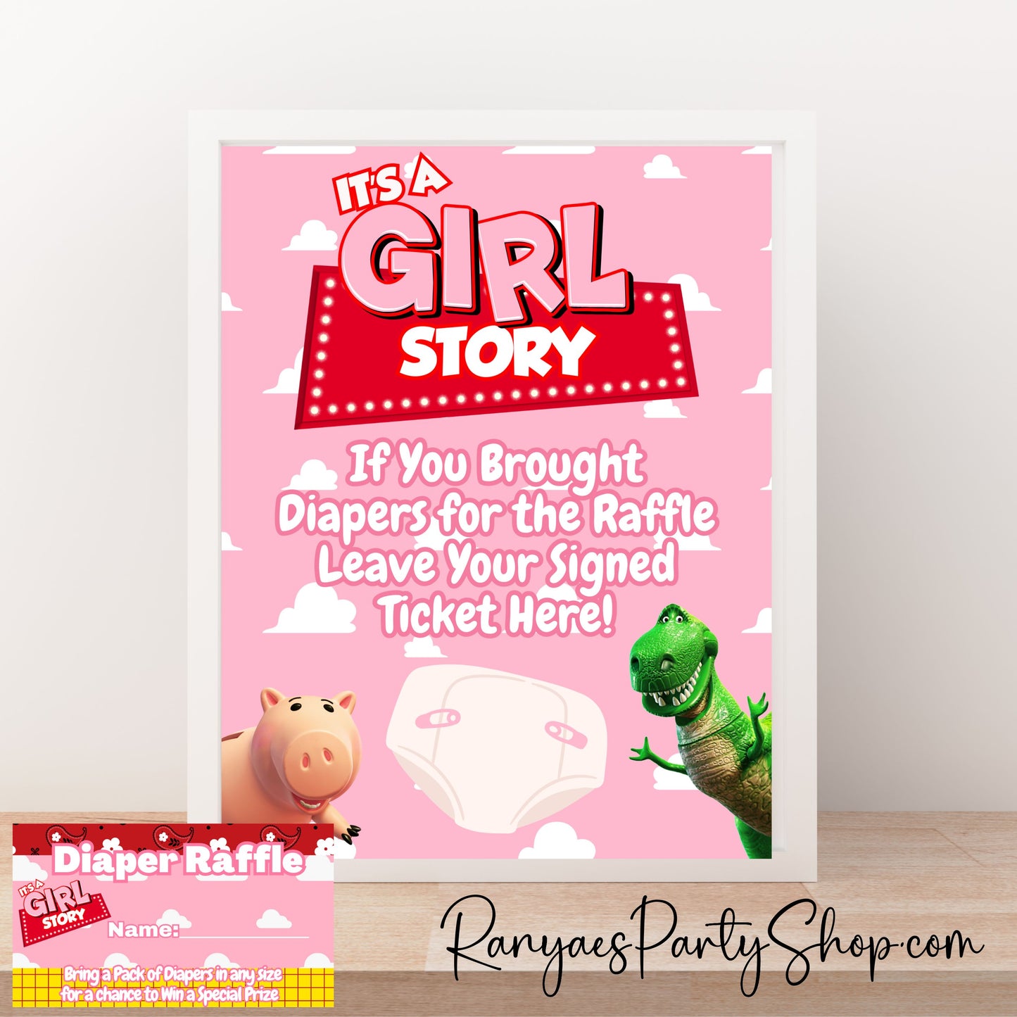 Girl Story Diaper Raffle | Girl Story Baby Shower Games | Diaper Raffle | Girl Story | Instant Download