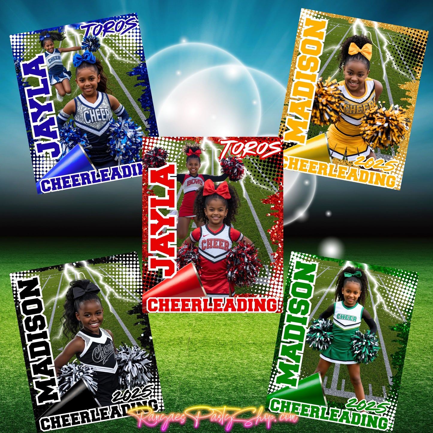 Cheerleading Posters 16x20 | Digital Cheerleading Poster Party Sign | Edit with CANVA PRO | Digital File Only