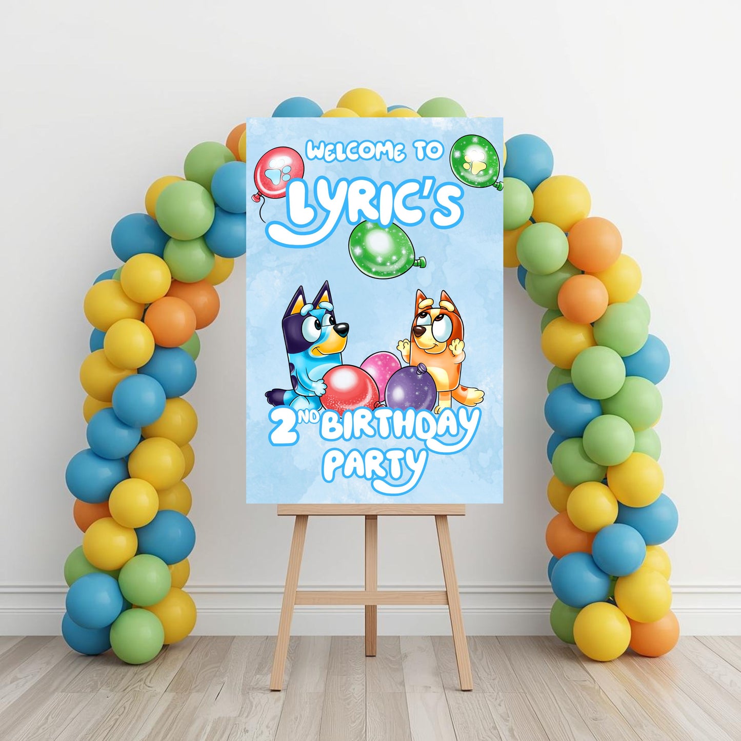 Bluey Party Sign | Digital Party Sign | Edit Text with CANVA | Welcome Party Sign | 20x30 | Digital File Only