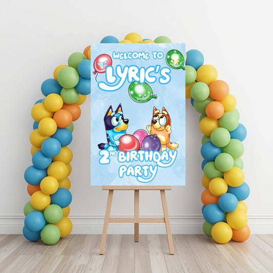 Bluey Party Sign | Digital Party Sign | Edit Text with CANVA | Welcome Party Sign | 20x30 | Digital File Only