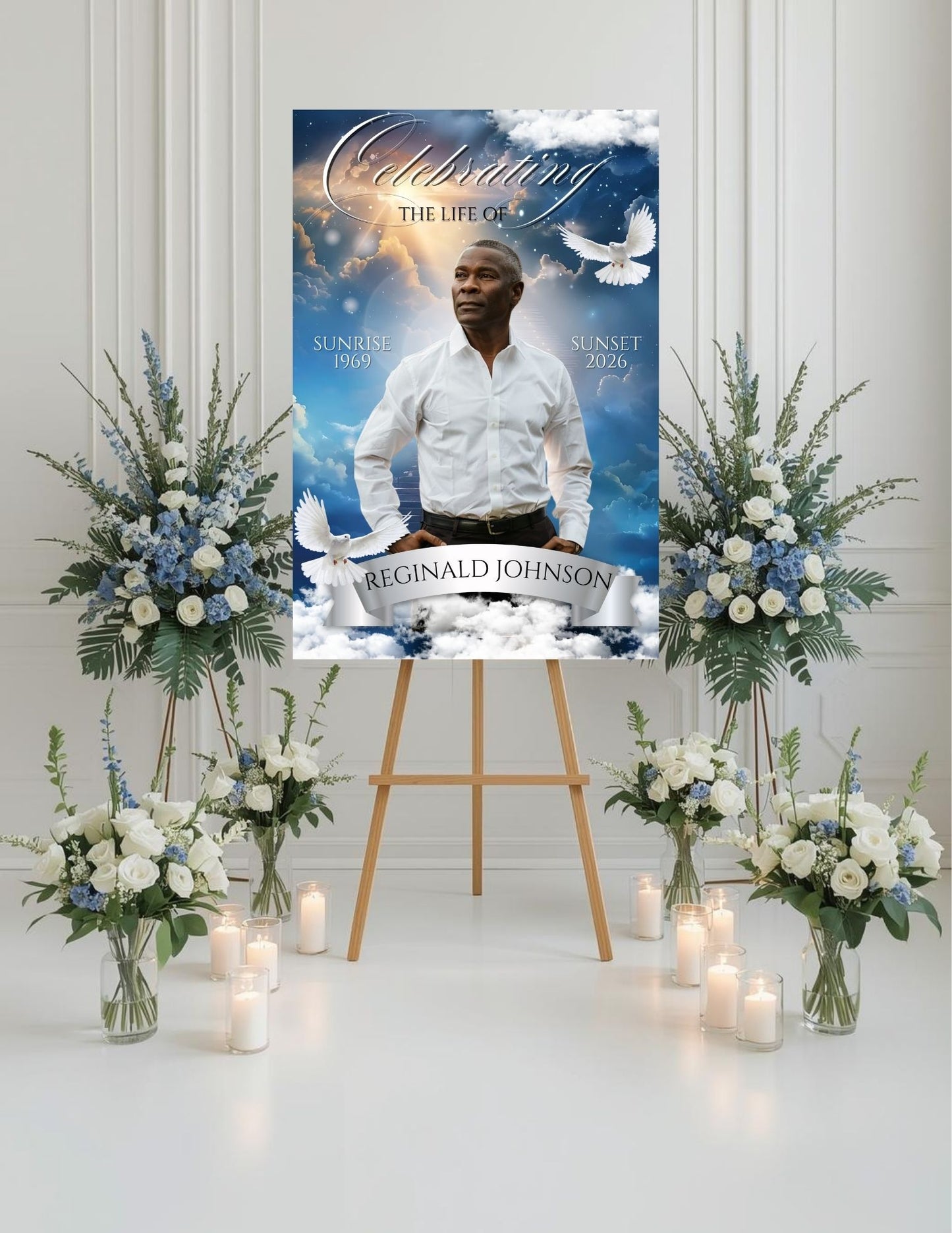 Celebration of Life Memorial Sign | In Loving Memory Memorial Sign | Editable with Canva Pro | Memorial Sign | 20x30 | Digital File Only