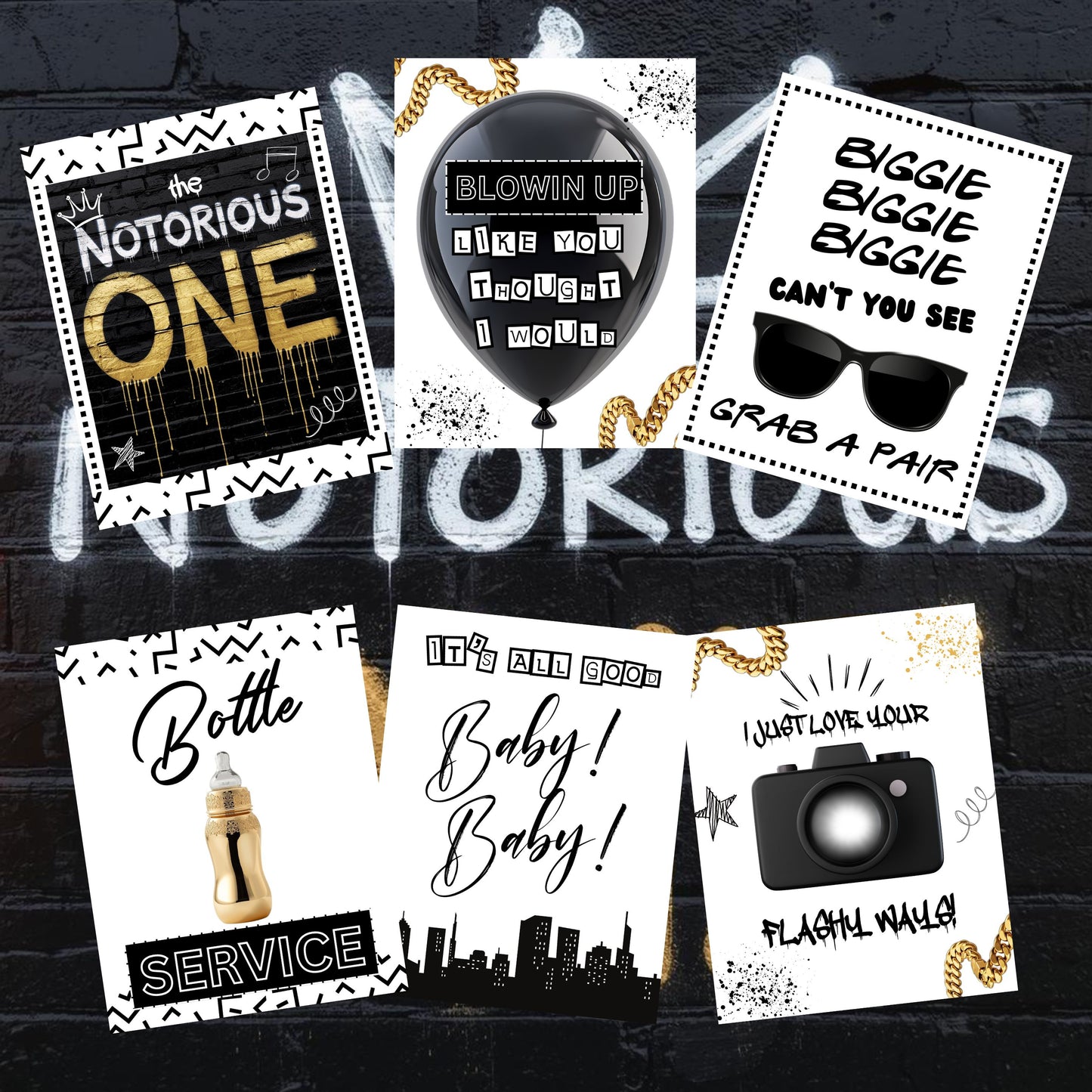 The Notorious One Party Signs | 8x10 Party Signs | Notorious One Birthday Signs | Digital Table Signs | Instant Download