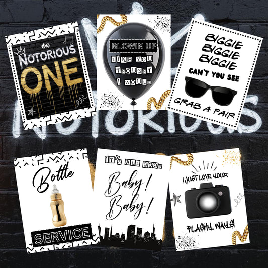The Notorious One Party Signs | 8x10 Party Signs | Notorious One Birthday Signs | Digital Table Signs | Instant Download