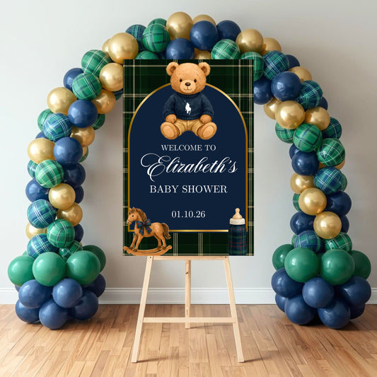 Ralph Lauren Polo Baby Shower Sign | Digital Party Sign | Editable Text with CANVA | Welcome Baby Shower Sign | 20x30 | Digital File Only