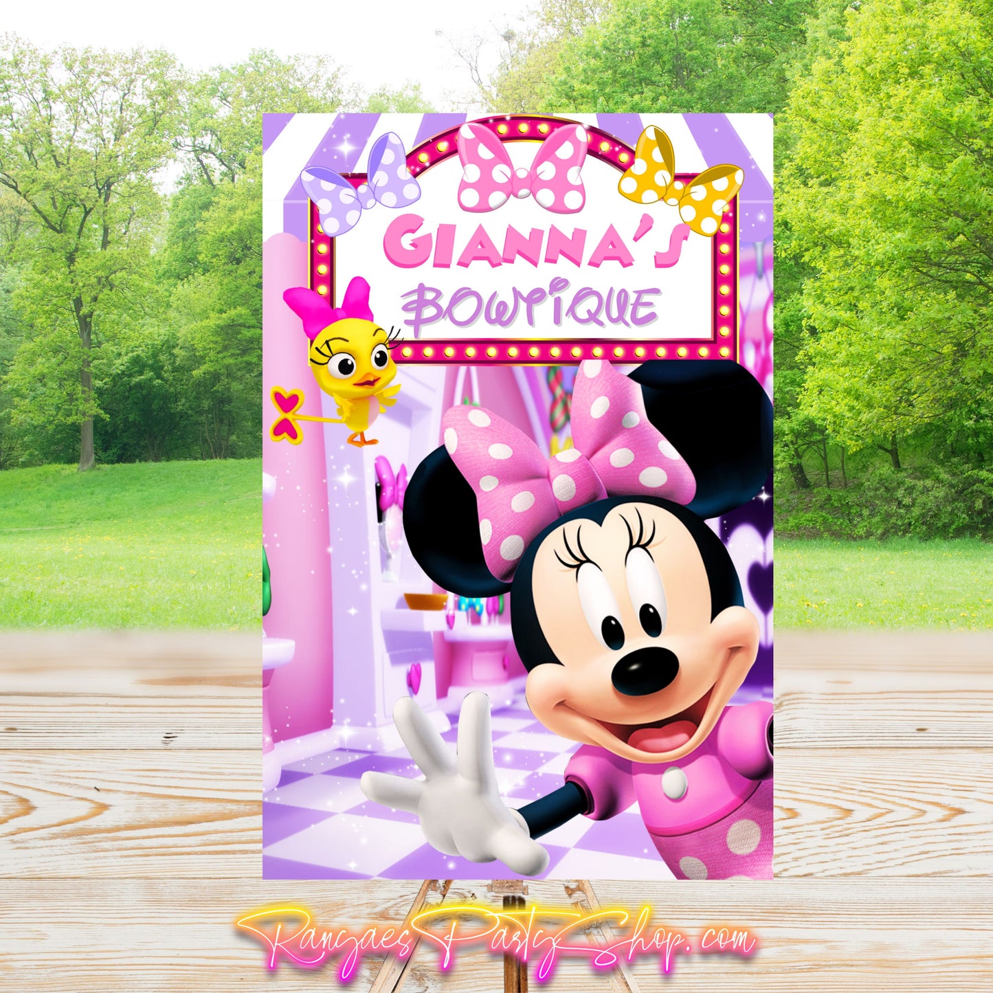 Minnie's Bowtique Party Sign | Digital Party Sign | Editable Text with Canva | Welcome Party Sign | 20x30 | Digital File Only
