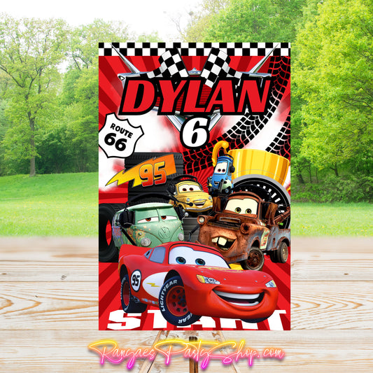 Cars Party Sign | Digital Party Sign | Editable with Canva Pro | Welcome Party Sign | 20x30 | Digital File Only