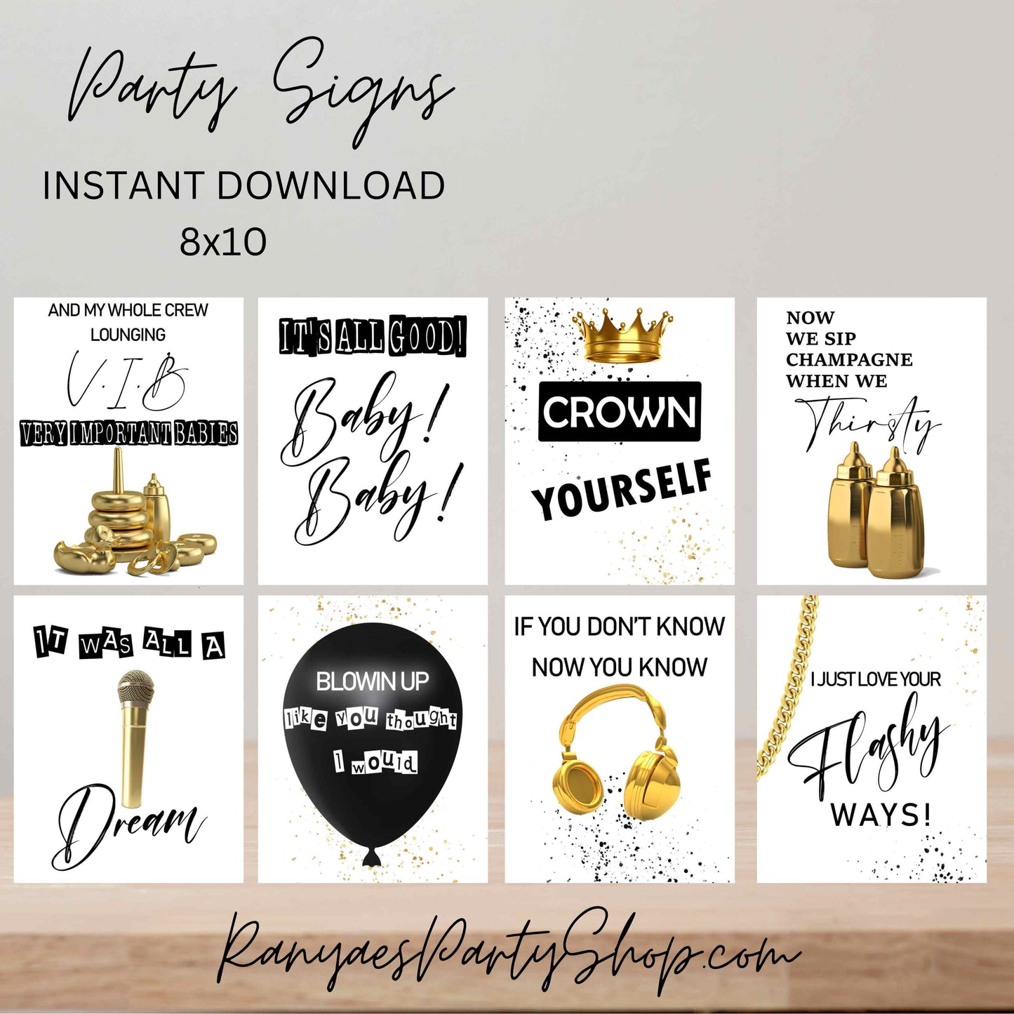 The Big One Party Signs | 8x10 Party Signs | Notorious One Birthday Signs | Digital Table Signs | Instant Download