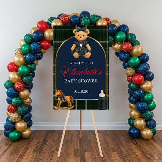 Ralph Lauren Girl Polo Baby Shower Sign | Digital Party Sign | Editable Text with CANVA | Welcome Baby Shower Sign | 20x30 | Digital File Only