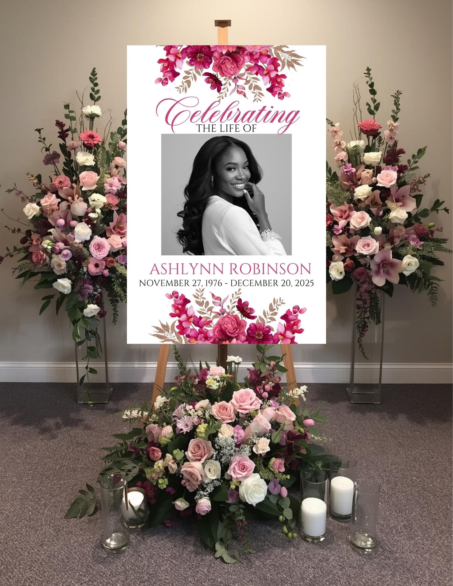 Celebration of Life Memorial Sign | In Loving Memory Memorial Sign | Editable with Canva Pro | Memorial Sign | 20x30 | Digital File Only