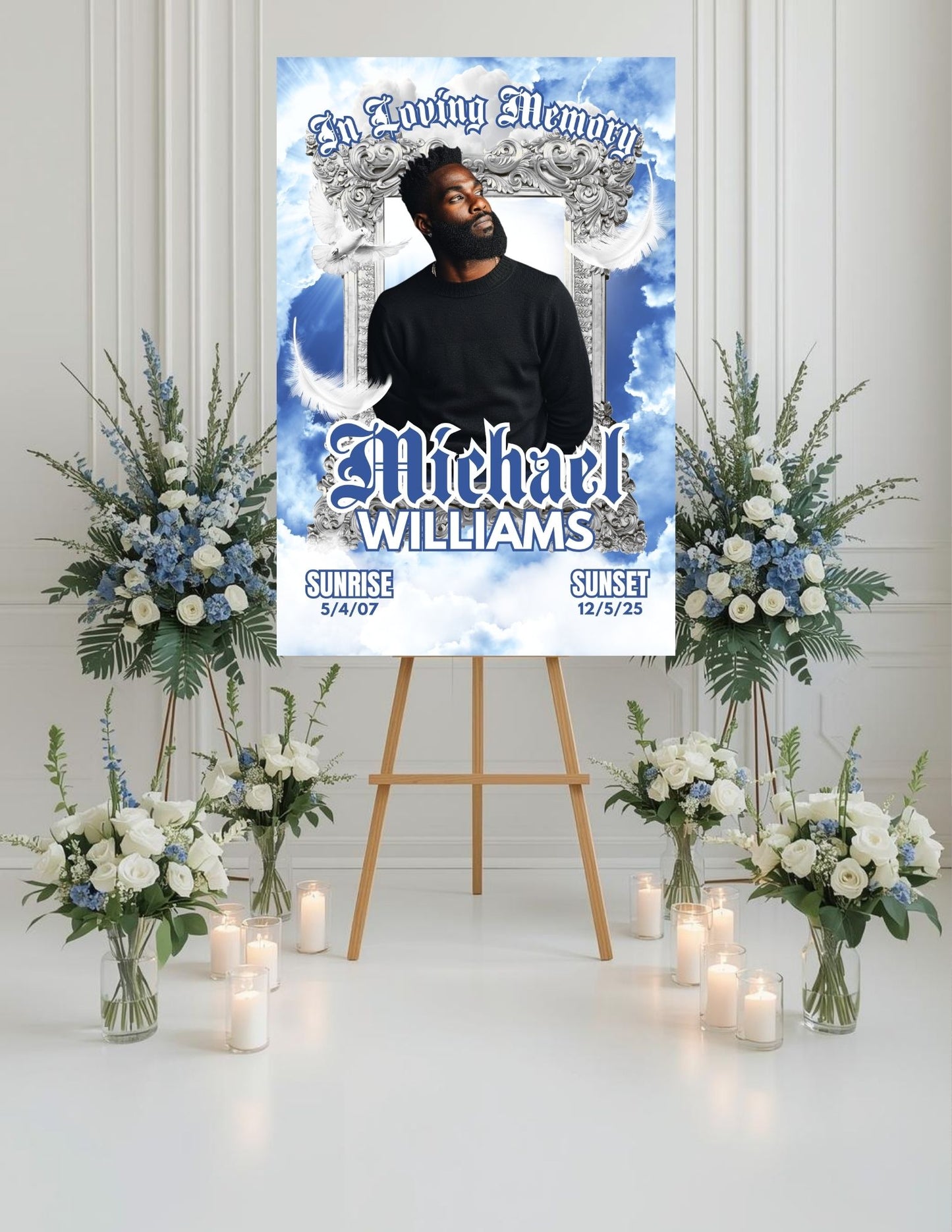 Celebration of Life Memorial Sign | In Loving Memory Memorial Sign | Editable with Canva Pro | Memorial Sign | 20x30 | Digital File Only
