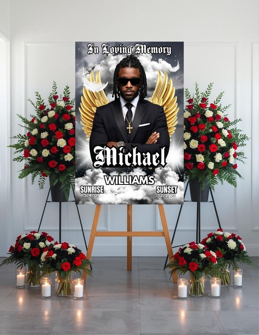 Celebration of Life Memorial Sign | In Loving Memory Memorial Sign | Editable with Canva Pro | Memorial Sign | 20x30 | Digital File Only