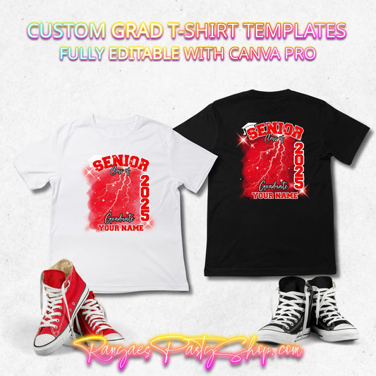 Graduation T-Shirt CANVA PRO Templates | Grad Season | Congrats Grad | 2025 Grad | Digital File Only