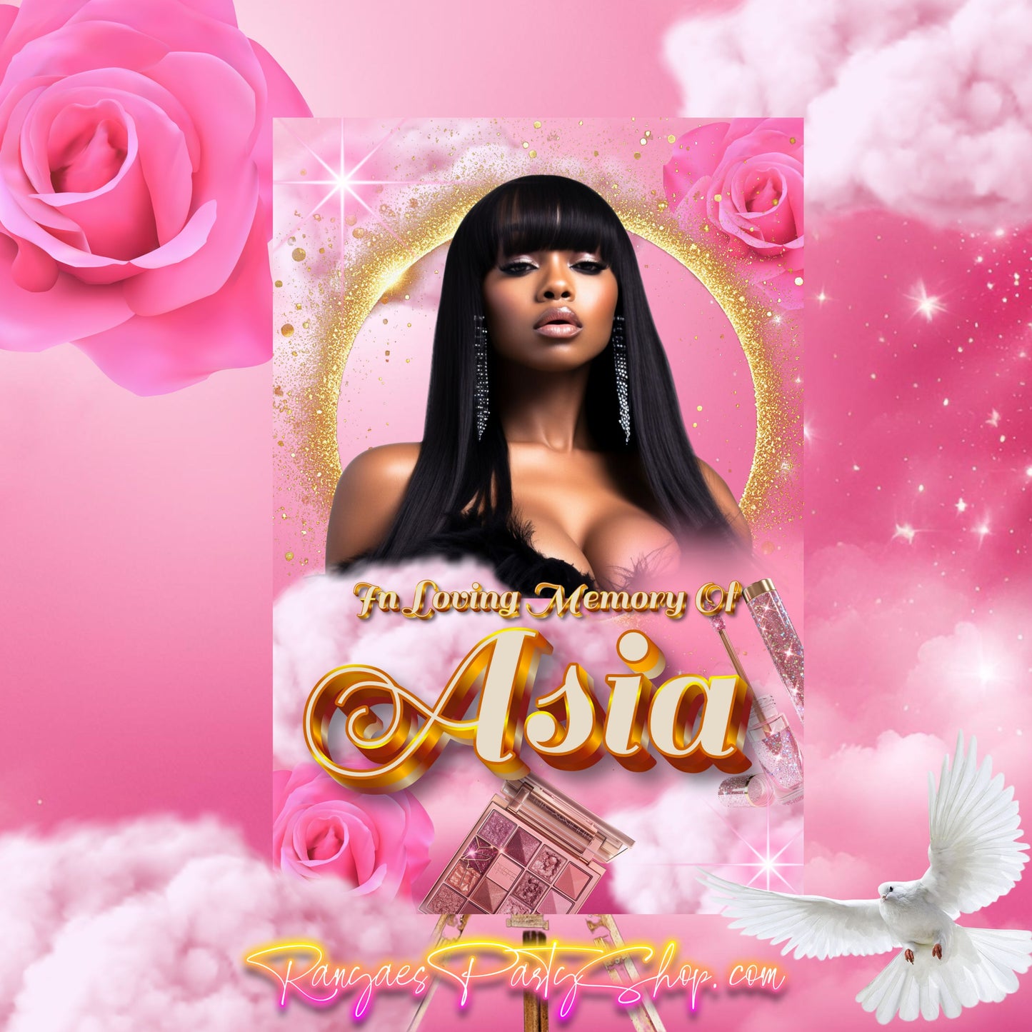 CANVA PRO In Loving Memory Sign Template | Beauty Themed Sign Template | 20 x 30 Editable with Canva | Memorial | Digital File Only