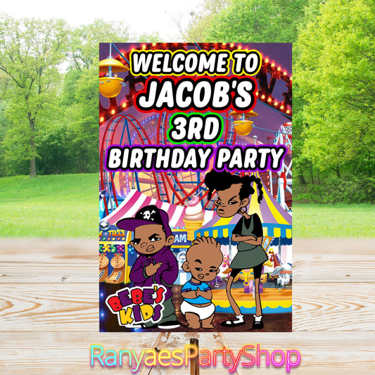 BeBe's Kids Party Sign | Digital Party Sign | Welcome Party Sign | 20x30 | Digital File Only