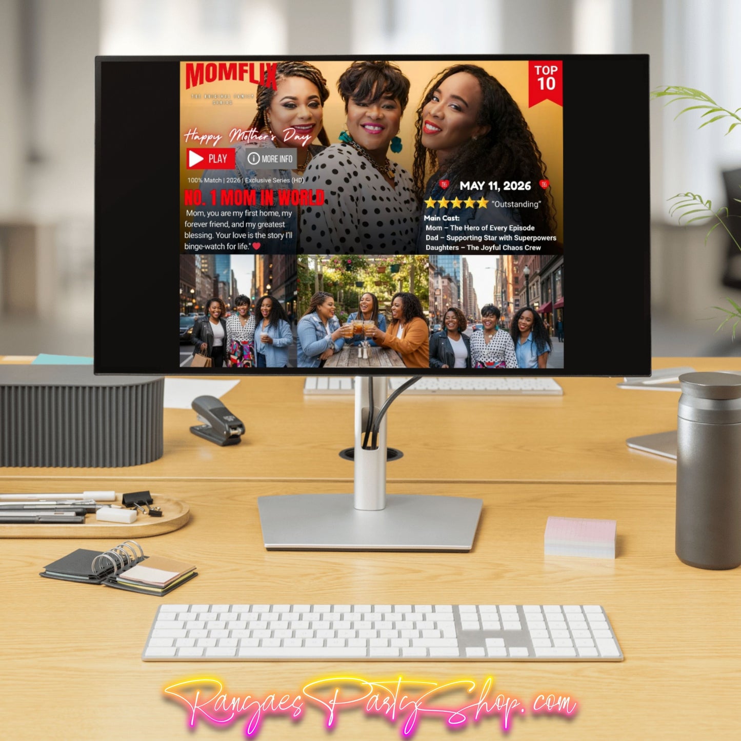 MOMFLIX & DADFLIX Drag and Drop Canva Template | Mother's Day & Father's Day Gift | Edit with CANVA PRO | Digital File Only