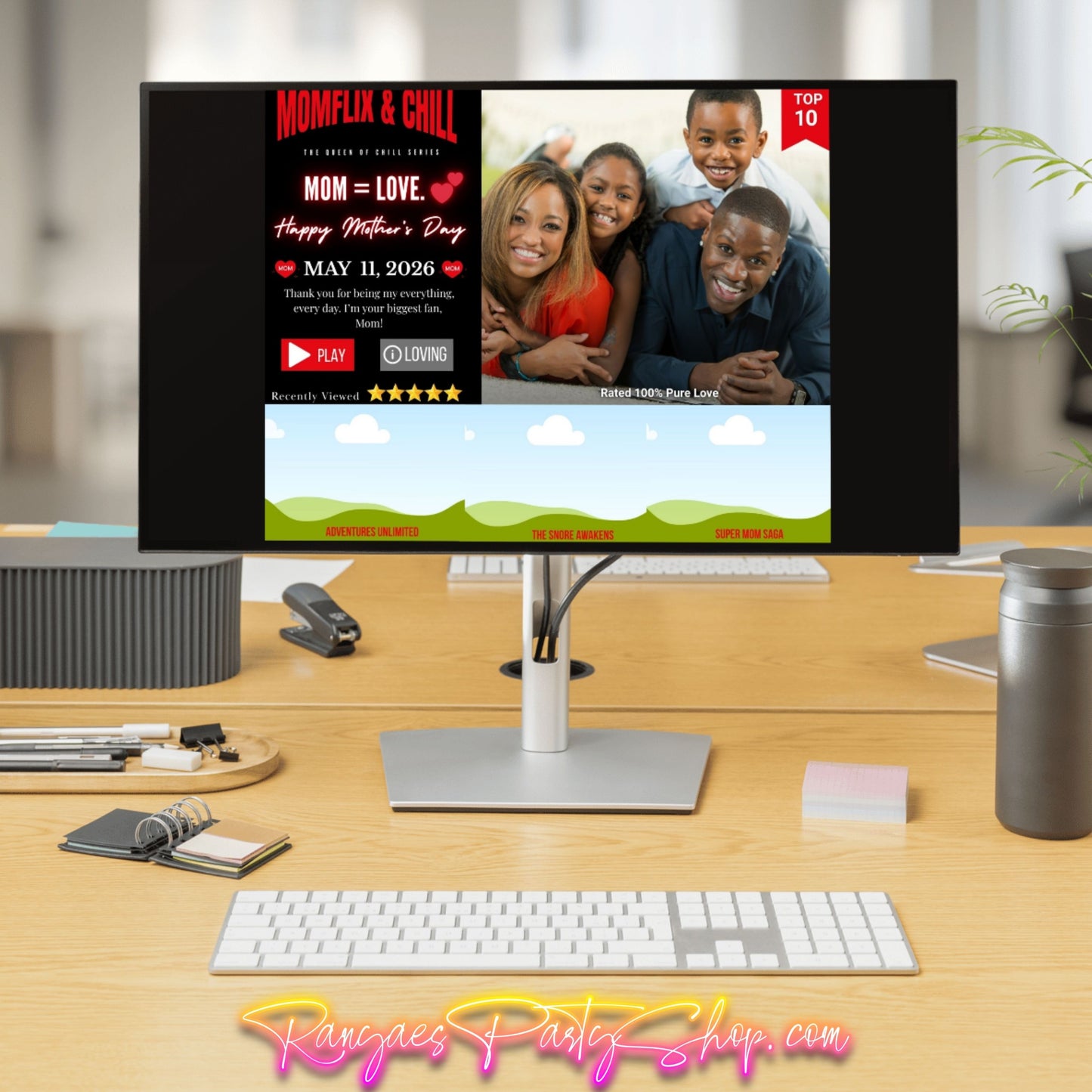 MOMFLIX & DADFLIX Drag and Drop Canva Template | Mother's Day & Father's Day Gift | Edit with CANVA PRO | Digital File Only