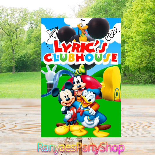 Mickey Mouse Clubhouse Birthday Party Sign | Mickey Mouse Clubhouse Digital Party Sign | Welcome Party Sign | 20x30 | Digital File Only