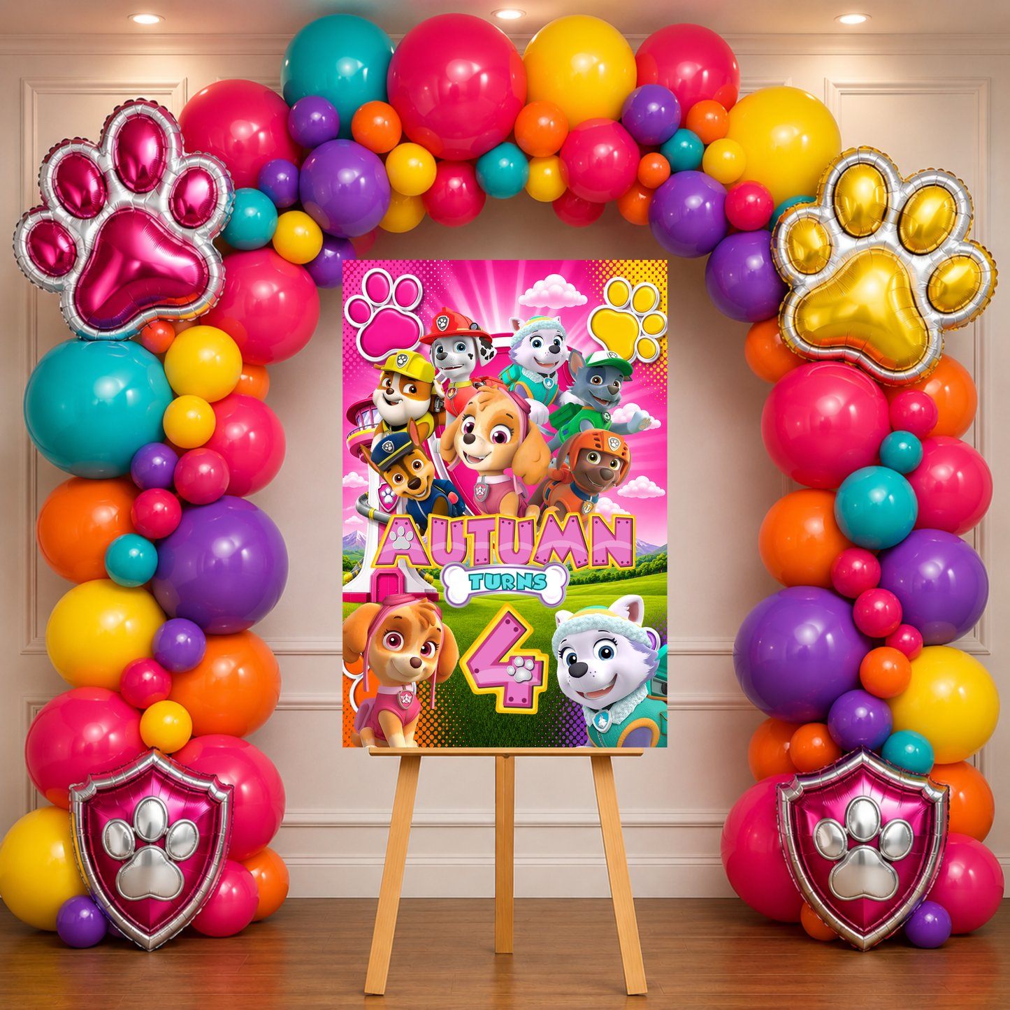 Paw Patrol Girl Party Poster Sign | Personalized Welcome Sign | Printed & Shipped Event Party Signs