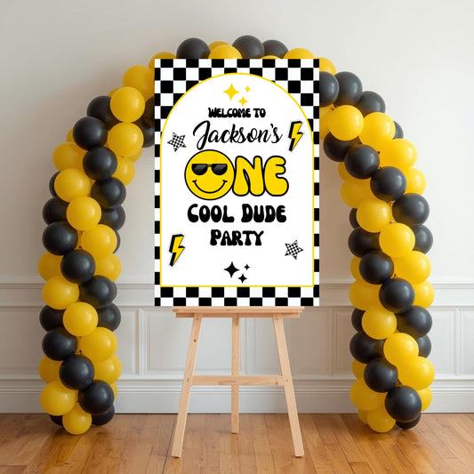 One Cool Dude Party Sign | Digital Party Sign | Editable with Canva Pro | Welcome Party Sign | 20x30 | Digital File Only