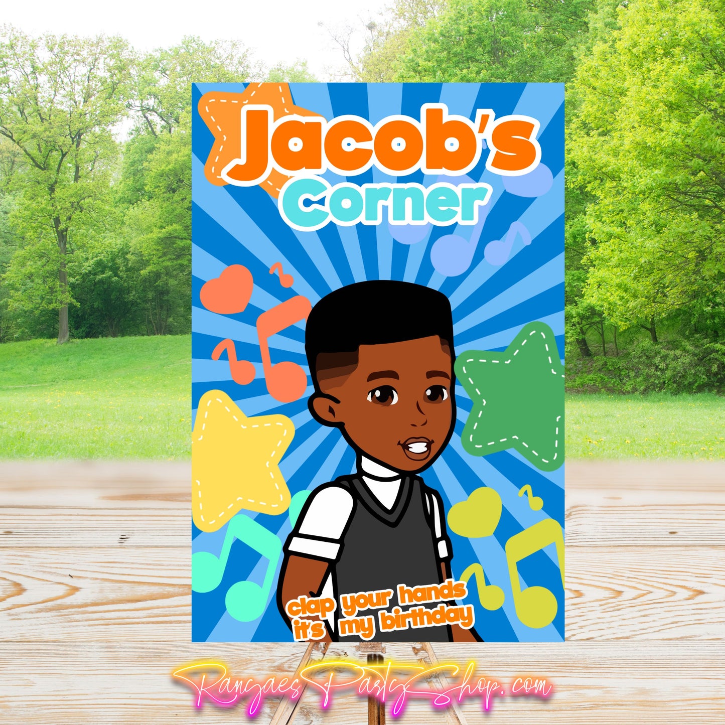 Gracie's Corner Boy Party Sign | Digital Party Sign | Editable Text with Canva | Welcome Party Sign | 20x30 | Digital File Only