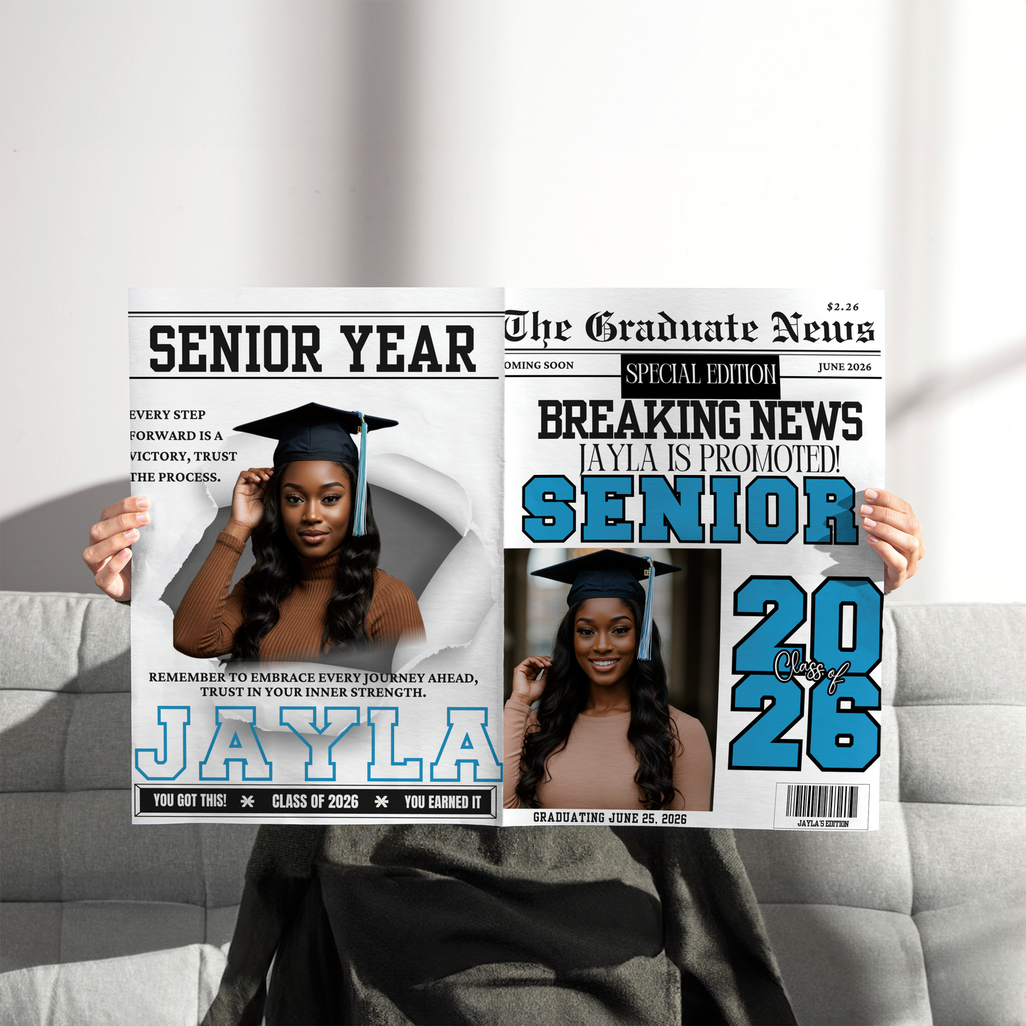 Graduation Newspaper Announcement | Senior 2026 Grad | Newspaper Graduation Announcement | Printed & Shipped