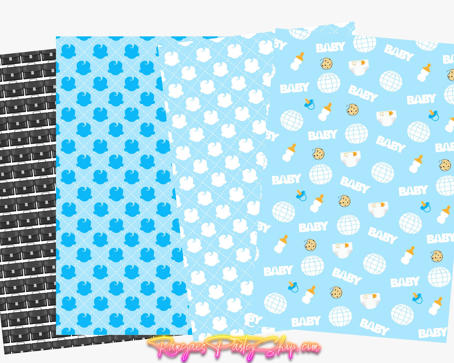 Baby Boy Digital Paper | 12 Digital Papers | Baby Boss Digital Paper | Digital File Only