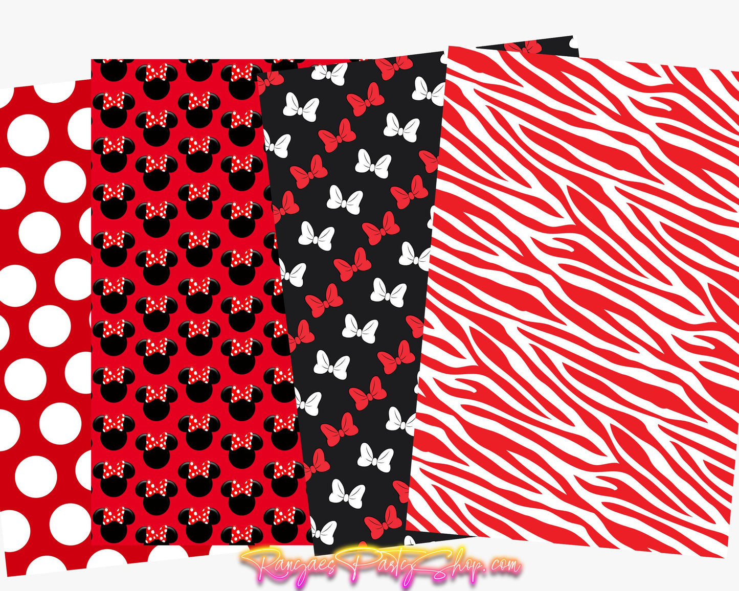 Girl Mouse Digital Paper | 12 Digital Papers | Minnie Mouse Digital Paper | Digital File Only