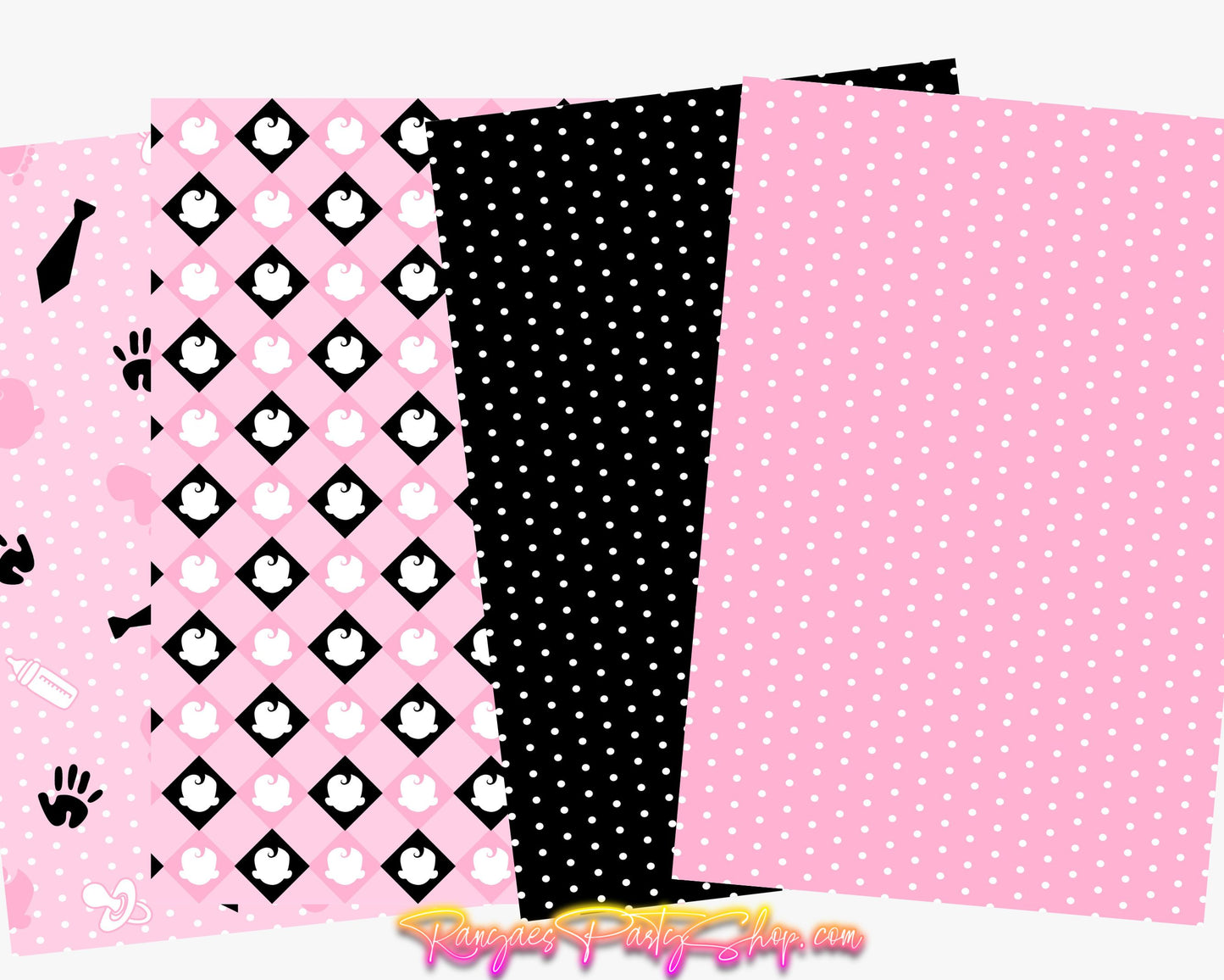 Baby Girl Digital Paper | 12 Digital Papers | Baby Boss Digital Paper | Digital File Only
