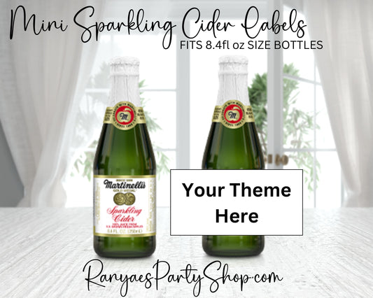 Custom Mini Sparkling Cider Labels | Fits 8.4fl oz Mini Bottles | Adult Favors | Printed & Shipped | Mini Cider Labels