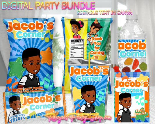 Gracie's Corner Boy Digital Party Package | Gracie's Corner Boy Birthday Party Bundle | Edit Text with Canva | Digital File Only